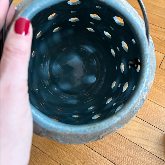 Blue Geometric Patterned pillar holder - Picture 3 of 4